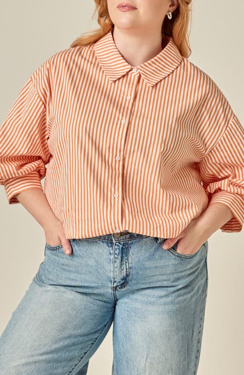 Striped Balloon Sleeve Shirt