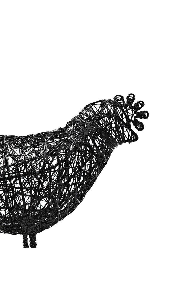 Foreside Home and Garden Wire Hen Bird Figure Black Metal, Alternate, color, Black