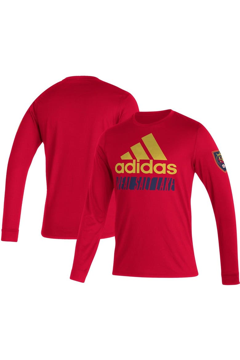 Men's adidas Red Real Salt Lake Vintage Performance Long Sleeve T-Shirt, Main, color, Red