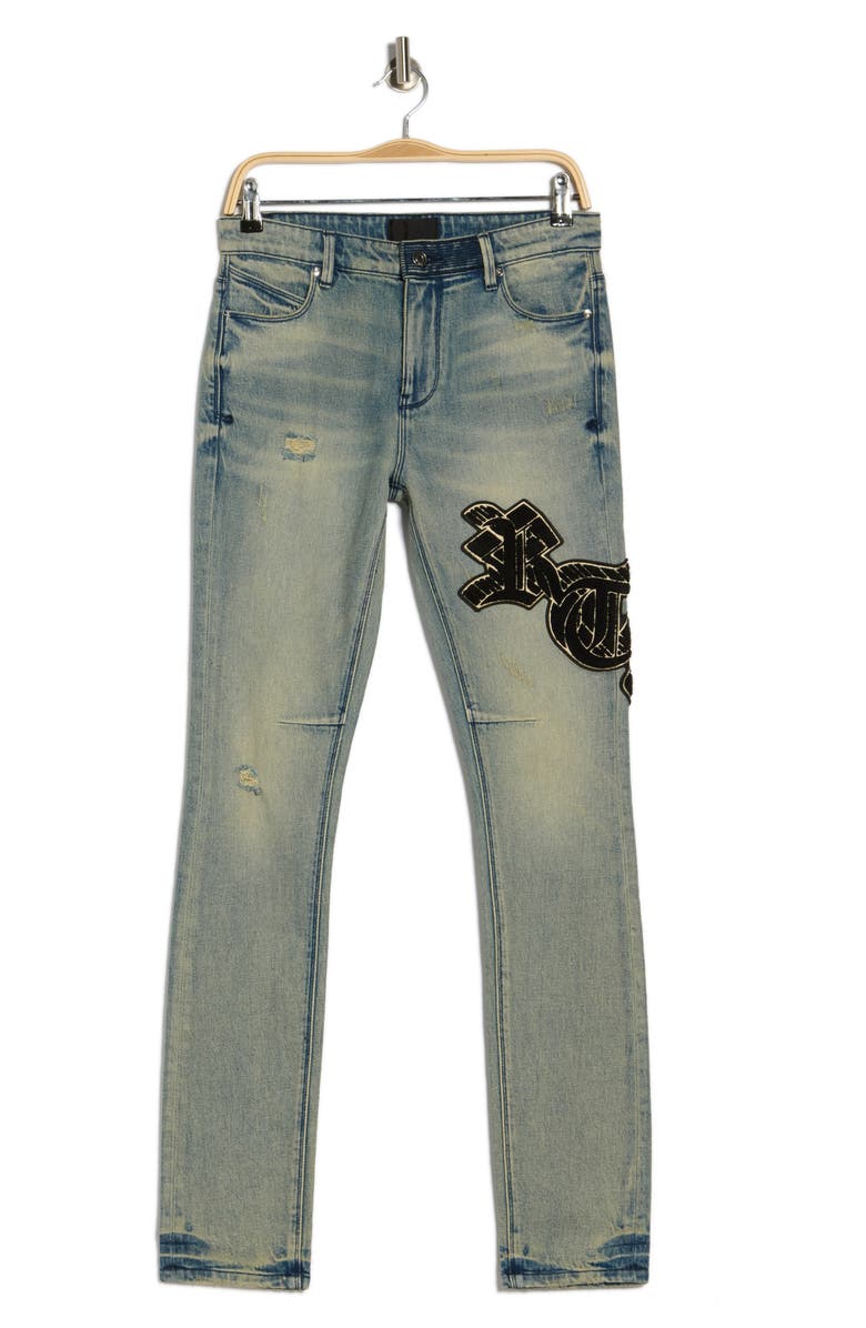RtA Bryant Skinny Jeans, Main, color, Ocean Shade Og Patch