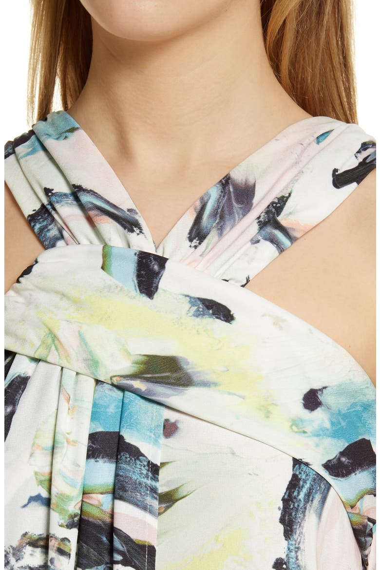 Halter Midi Dress, Alternate, color, IVORY MULTI VIVID STROKES