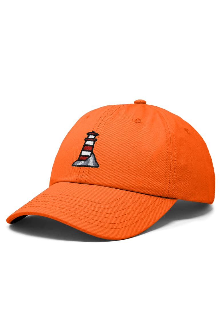 Lighthouse Embroidered Dad Hat, Alternate, color, Orange