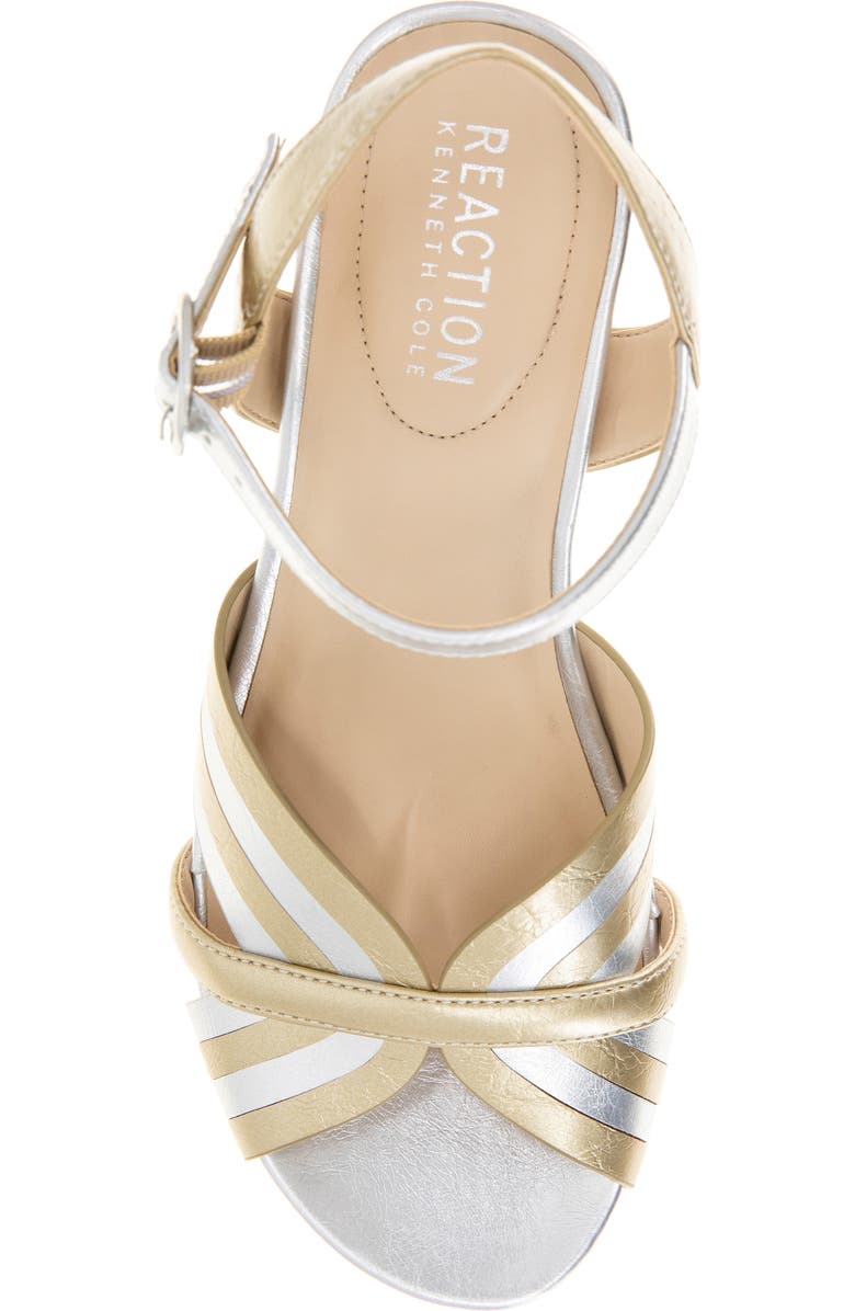 Reaction Kenneth Cole Comi Espadrille Wedge Sandal, Alternate, color, Gold/ Silver