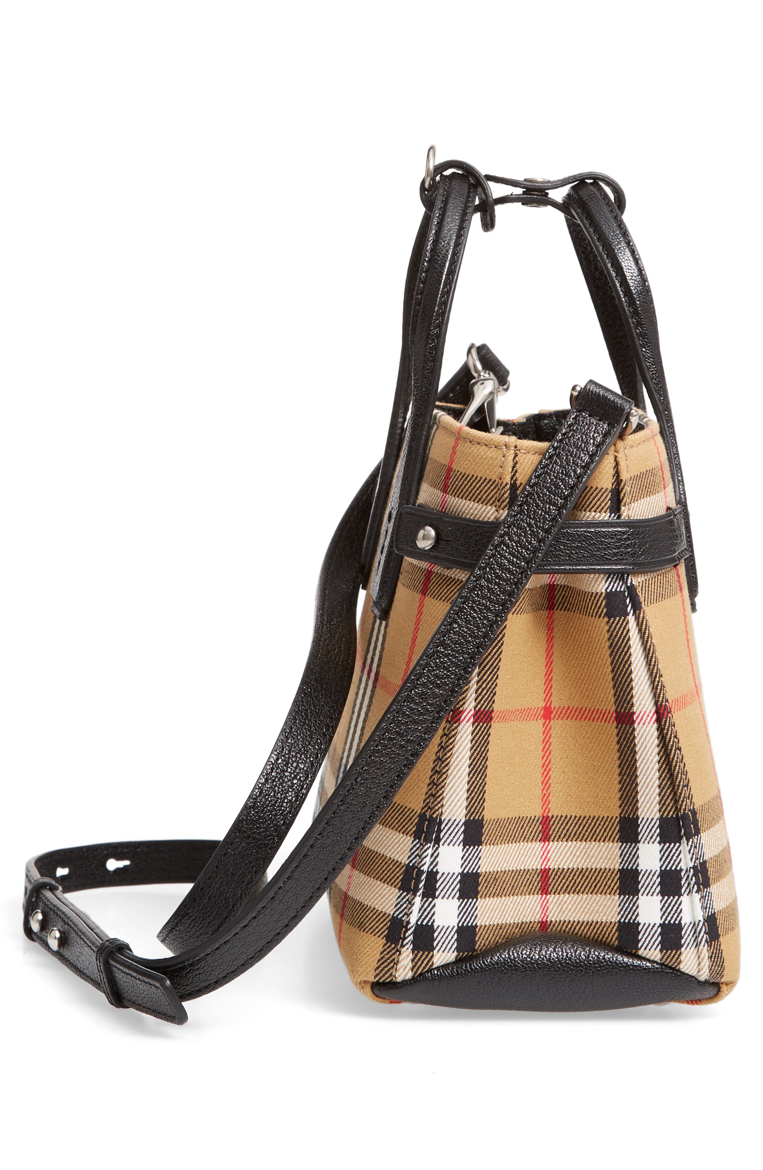 Burberry Baby Banner Vintage Check Tote, Alternate, color, 