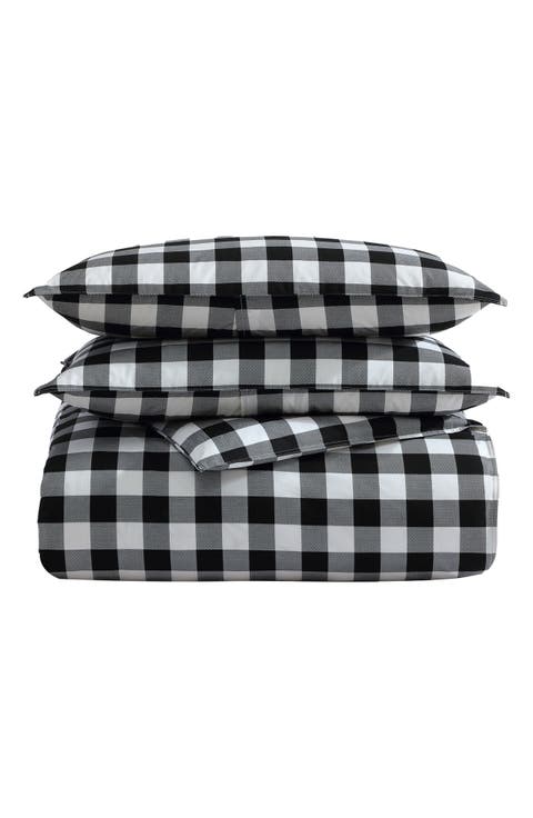 Mountain Plaid Cotton Duvet Cover Set