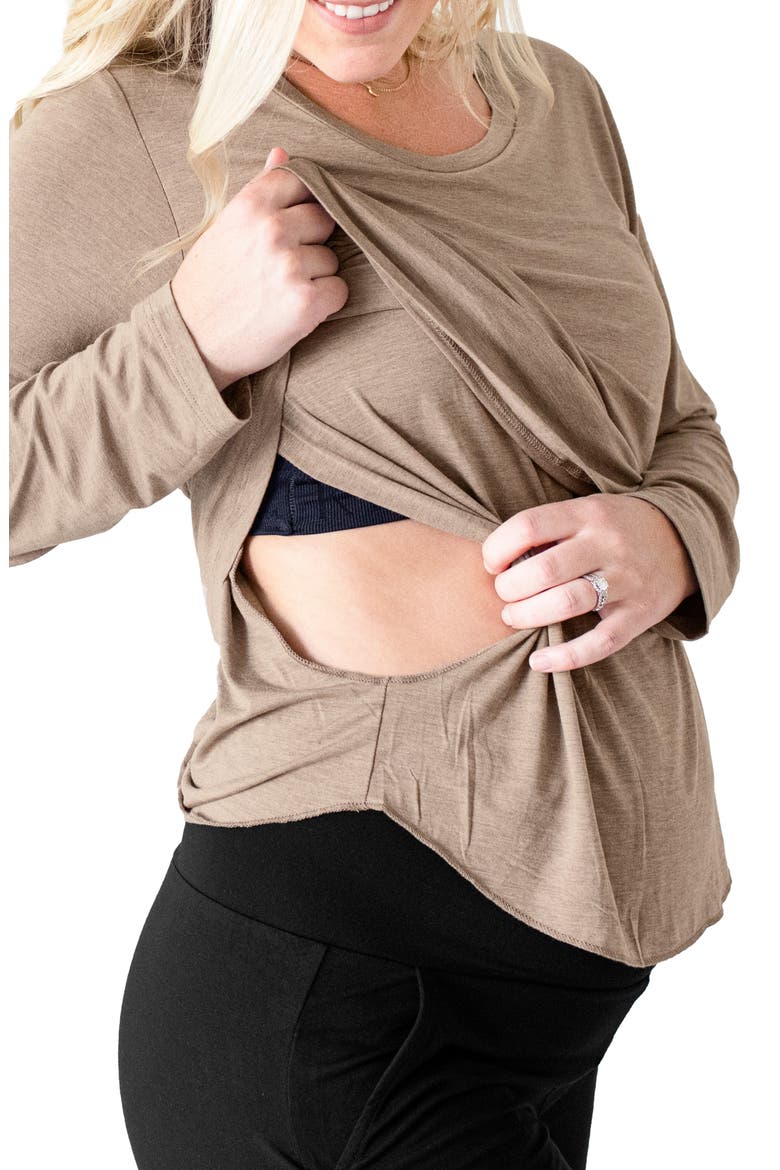 Maternity & Nursing Long Sleeve T-shirt, Alternate, color, WHEAT
