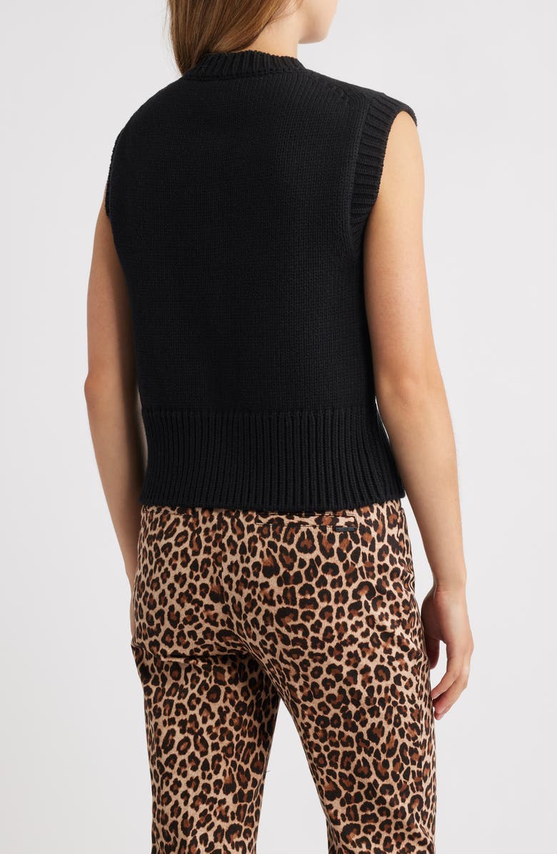 Anne Klein Button-Up Sweater Vest, Alternate, color, Anne Black