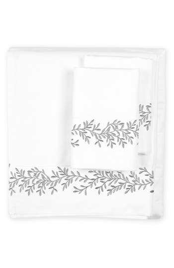 Melange Home Floral Vine 600 Thread Count Sheet Set In White