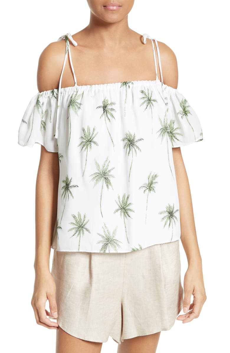 Milly Eden Palm Tree Print Top, Main, color,