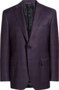 Canali Siena Regular Fit Purple Shadow Check Wool Sport Coat