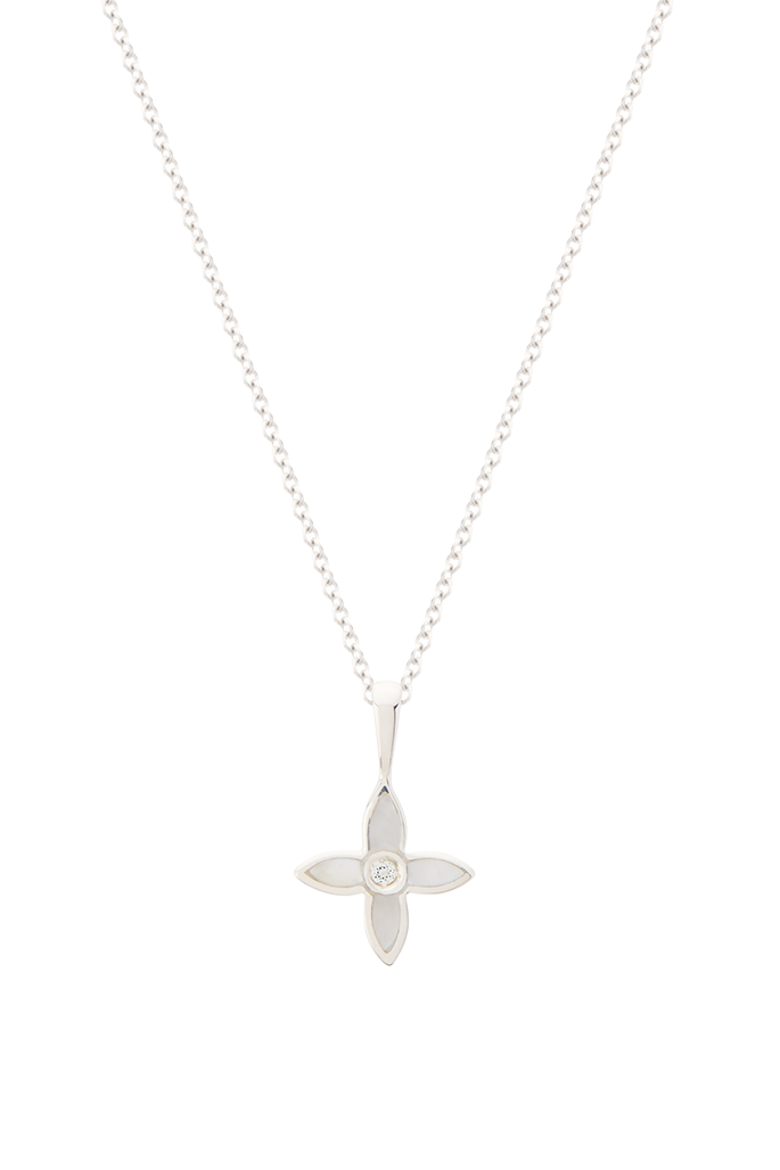 Desert Flower Charm with Necklace, Main, color, Silver