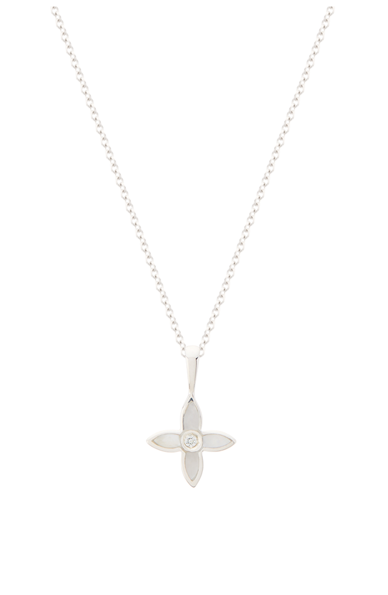 Murkani Desert Flower Charm with Necklace, Main, color, Silver