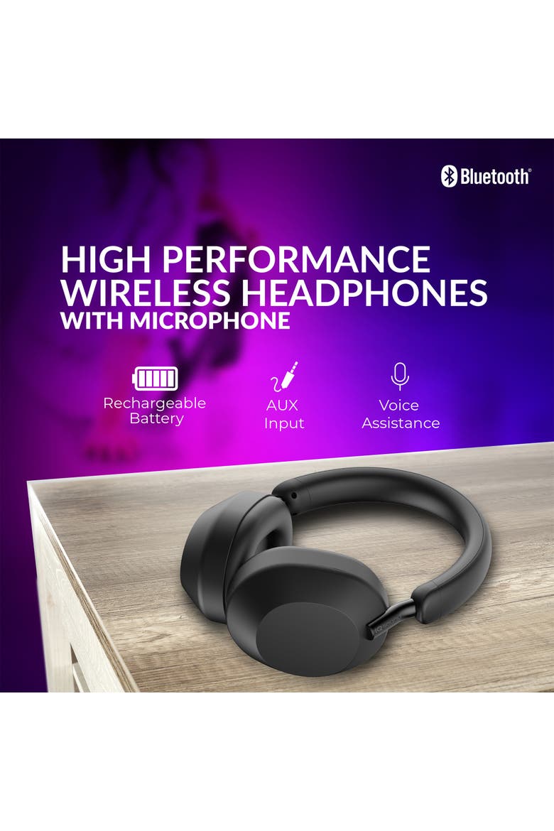 High Performance Wireless Headphones with Microphone, Alternate, color, Black