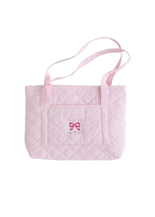 Little English Quilted Tote Bag in Pink Bow at Nordstrom