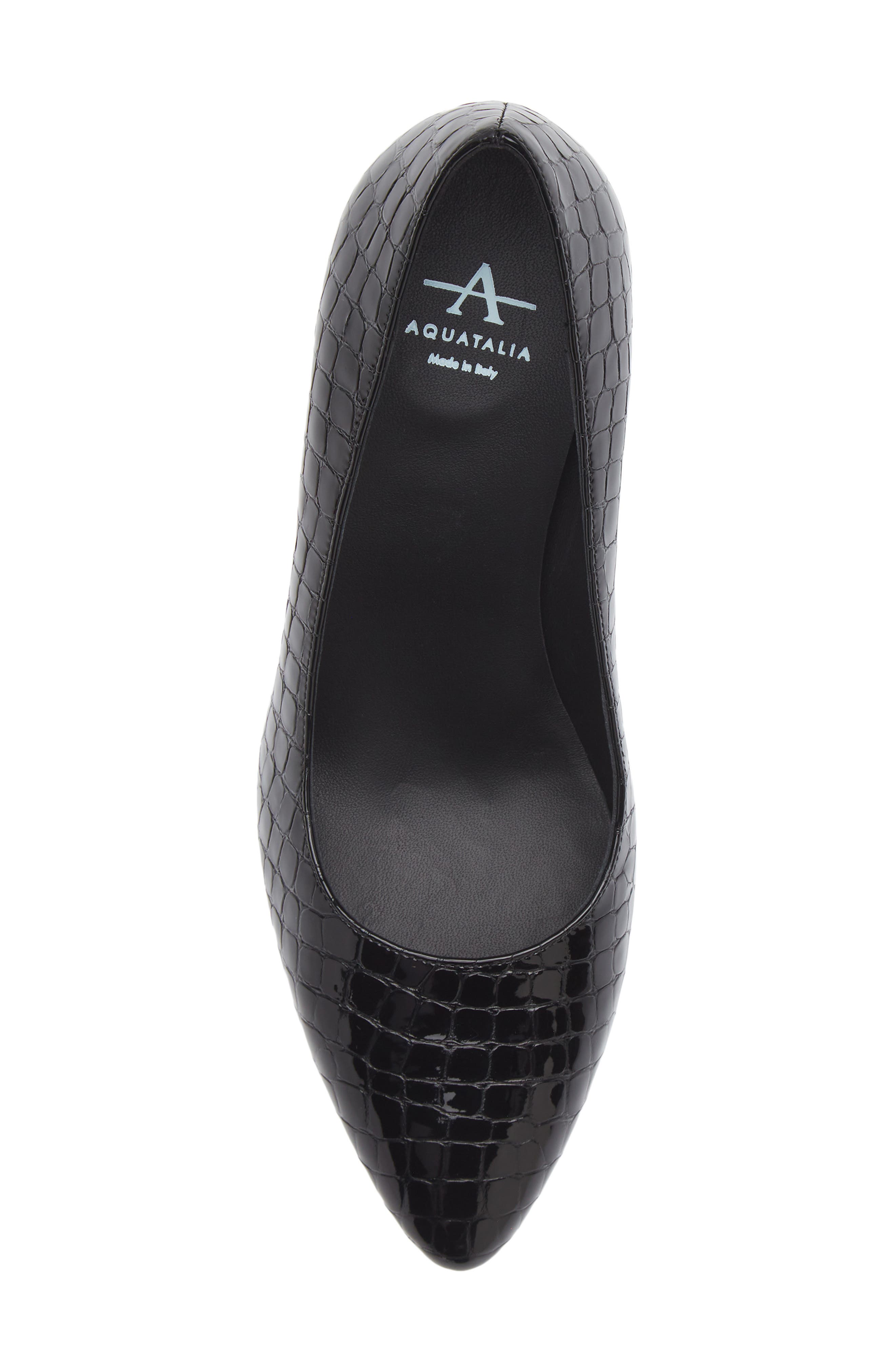 Aquatalia Peony Weatherproof Pump, Alternate, color, Black Embossed Croc