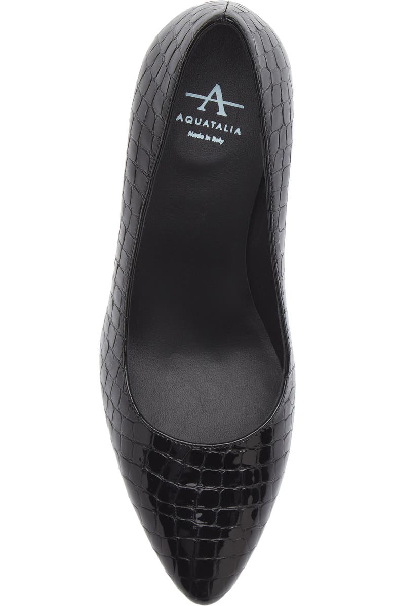 Aquatalia Peony Weatherproof Pump, Alternate, color, Black Embossed Croc