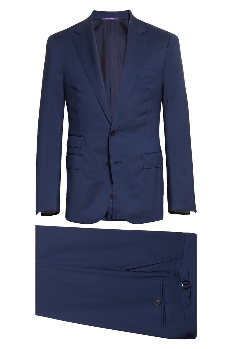 Classic Worsted Wool Two-Piece Suit, Alternate, color, ARGENTINE BLUE