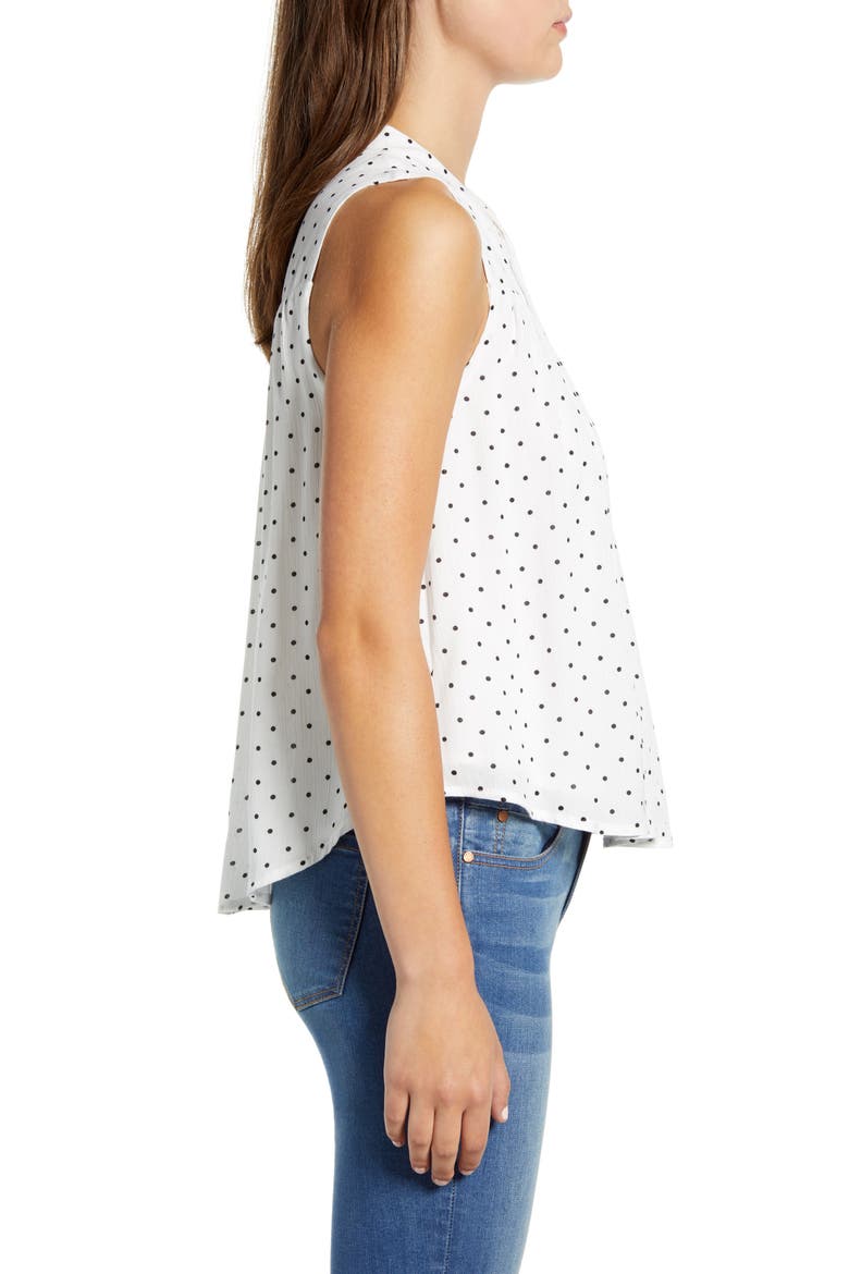 Gibson x The Motherchic Boardwalk Tie Neck Woven Top, Alternate, color, WHITE DOT