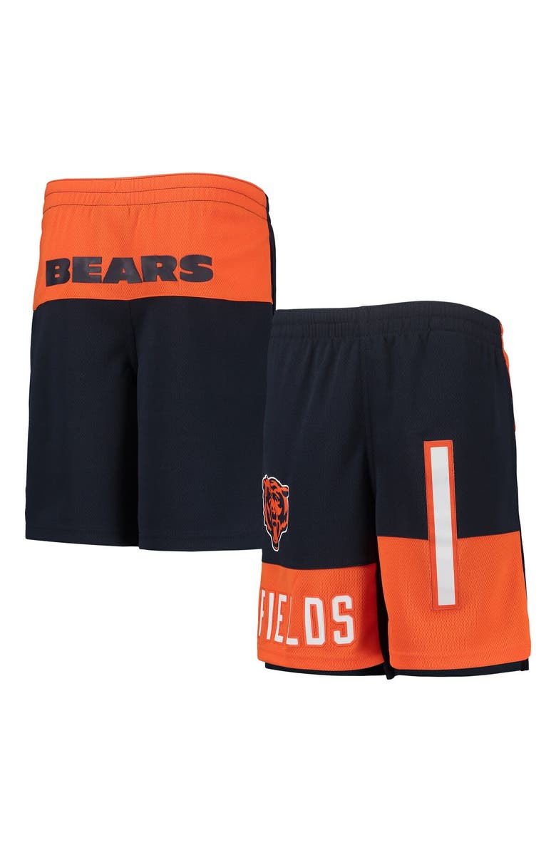 Outerstuff Youth Justin Fields Navy Chicago Bears Name & Number Player Shorts, Main, color, 