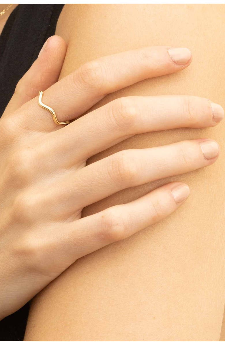 Oradina 14K Gold Curve Appeal Stack Ring, Alternate, color, Yellow Gold