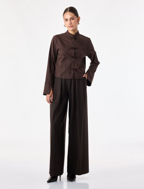 Mandarin Collar Shirt With Napoleon Closure