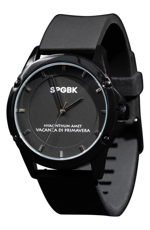 SPGBK Watches Bordeaux Silicone Band Watch, 44mm in Black 