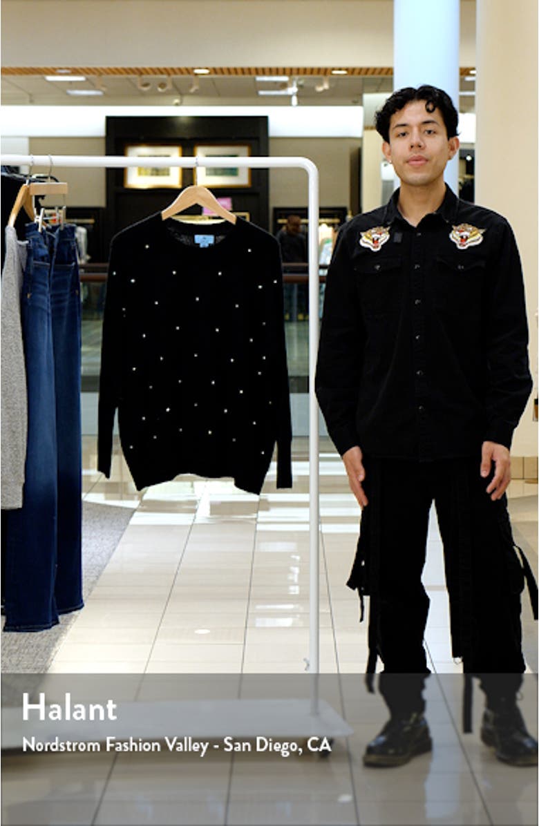 Rhinestone Embellished Crewneck Sweater, sales video thumbnail