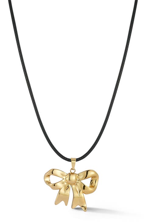 Bow Cord Pendant Necklace