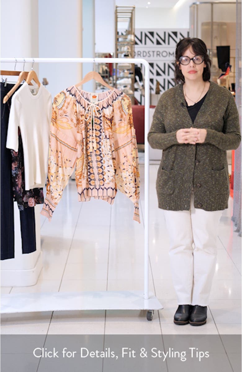 Jaipur Floral Print Poet Blouse, sales video thumbnail