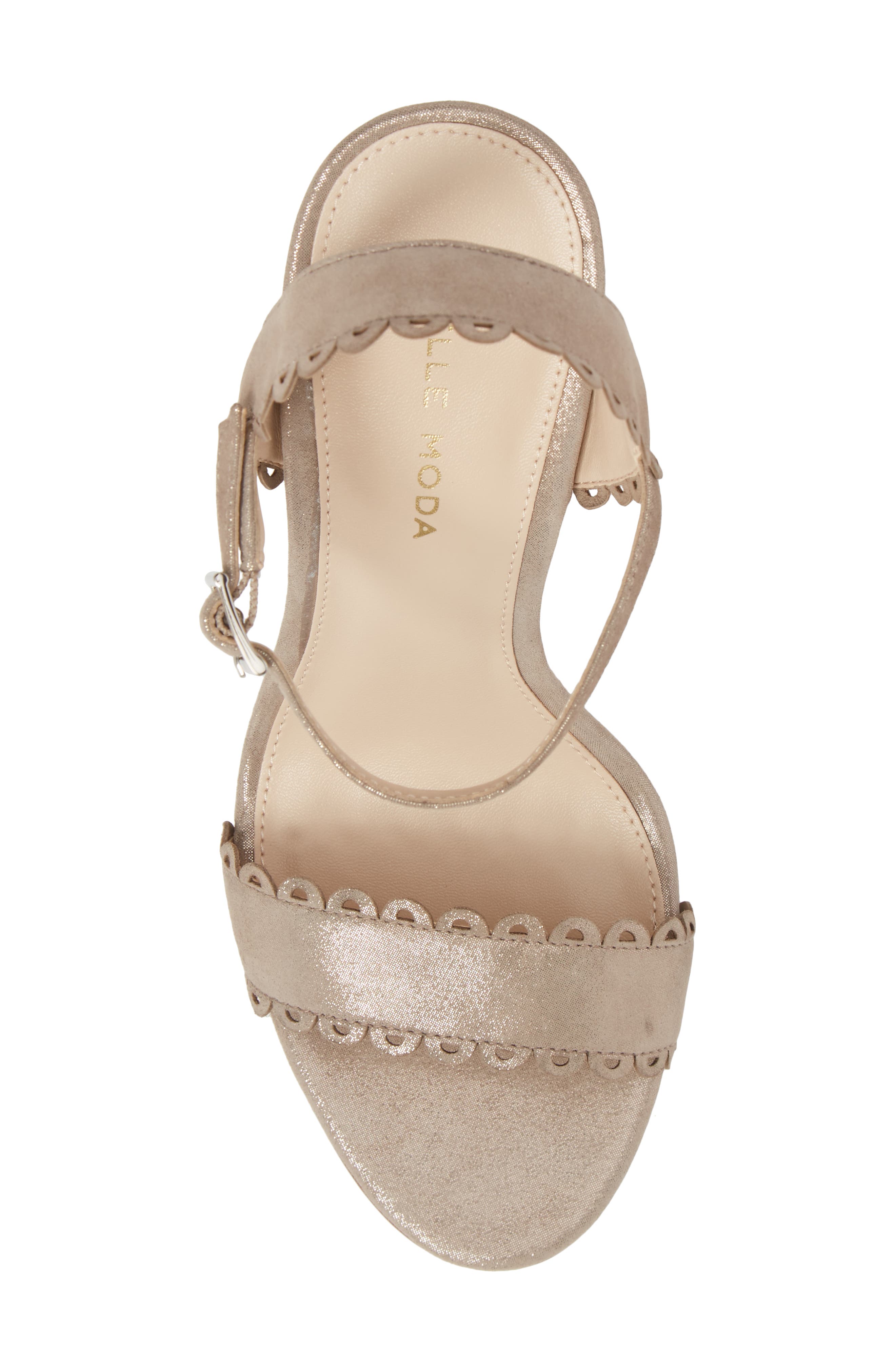 Karen Scallop Ankle Strap Sandal, Alternate, color, DARK TAUPE SUEDE