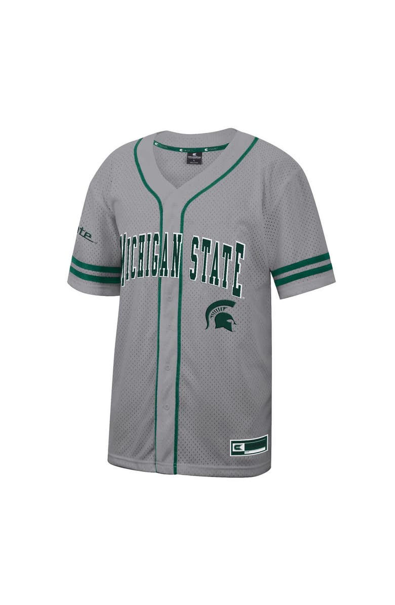 COLOSSEUM Men's Colosseum Gray Michigan State Spartans Free Spirited Baseball Jersey, Alternate, color, Gray