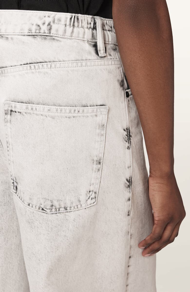 AllSaints Payton Raw Hem Crop Wide Leg Jeans, Alternate, color, Bleached Grey