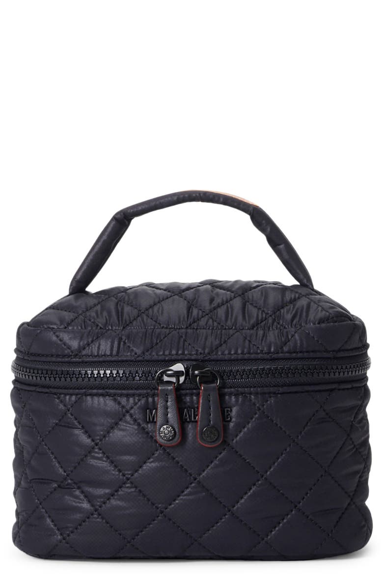 MZ Wallace Quilted Nylon Vanity Case, Main, color, Black