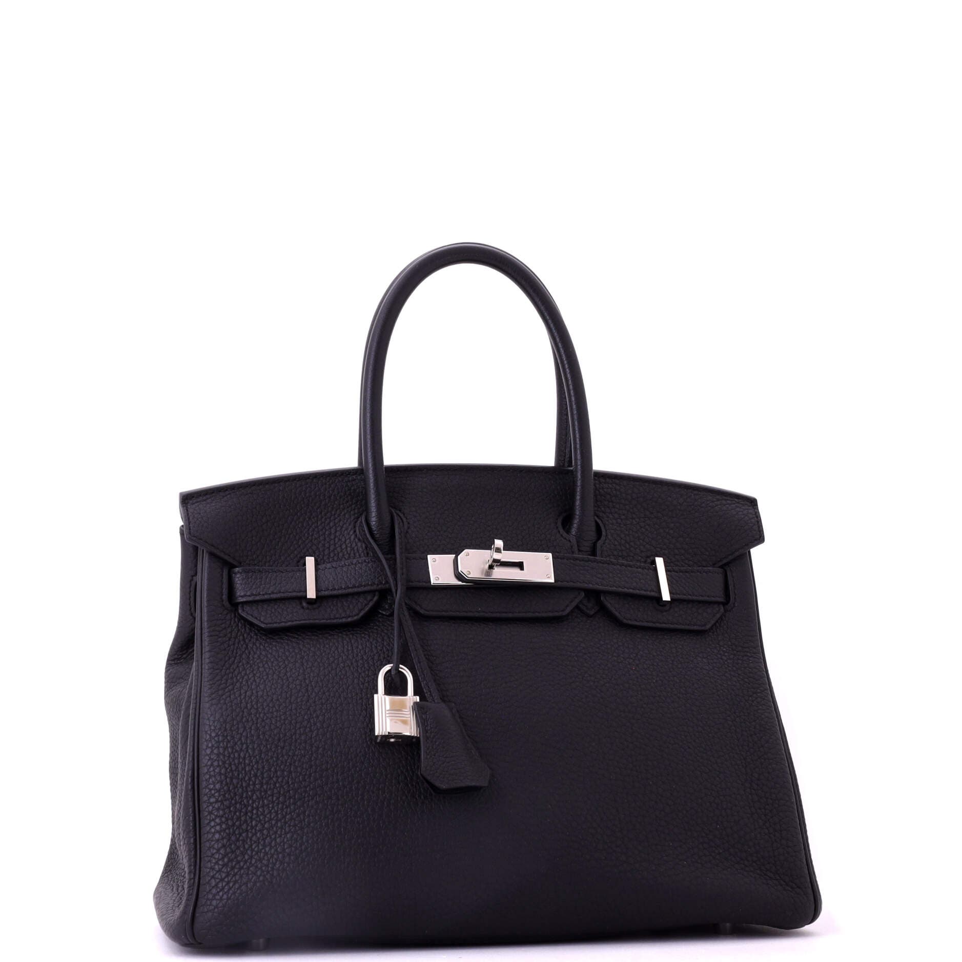 Pre-Owned Hermes Birkin Handbag Black Togo with Palladium Hardware 30, Alternate, color, Noir