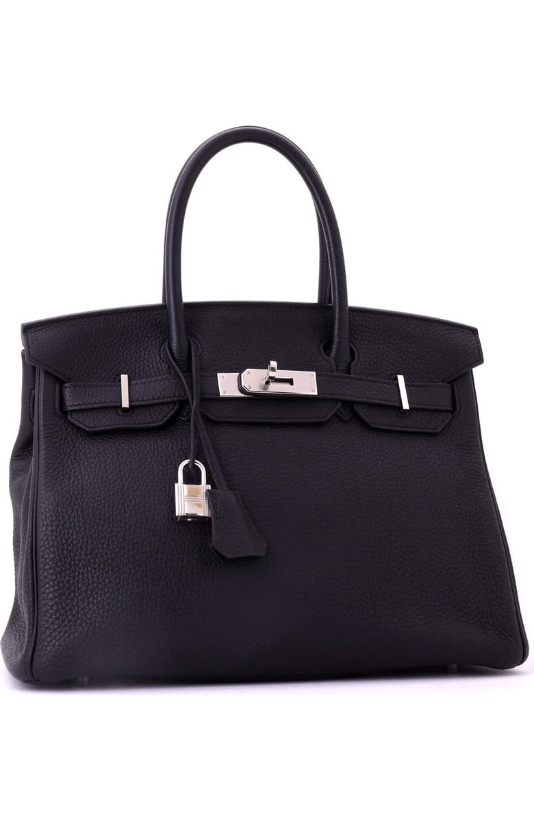 Pre-Owned Hermes Birkin Handbag Black Togo with Palladium Hardware 30, Alternate, color, Noir