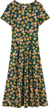 Seasalt Cornwall Veronica Floral Stretch Organic Cotton Midi Dress