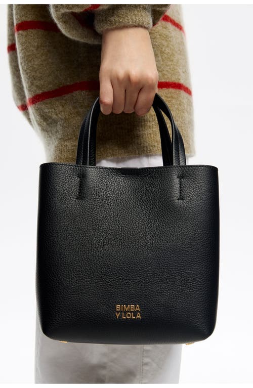 Bimba Y Lola Top-handle Leather Satchel Bag In Black