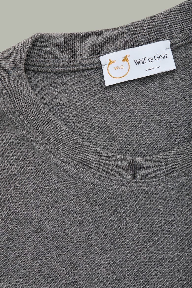 Heavyweight Viscose Interlock Short Sleeve Crewneck, Alternate, color, Grey