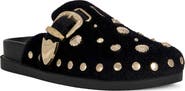 AZALEA WANG Walsh Stud Faux Fur Mule