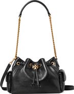 Tory Burch Charlie Quilted Mini Leather Drawstring Bag
