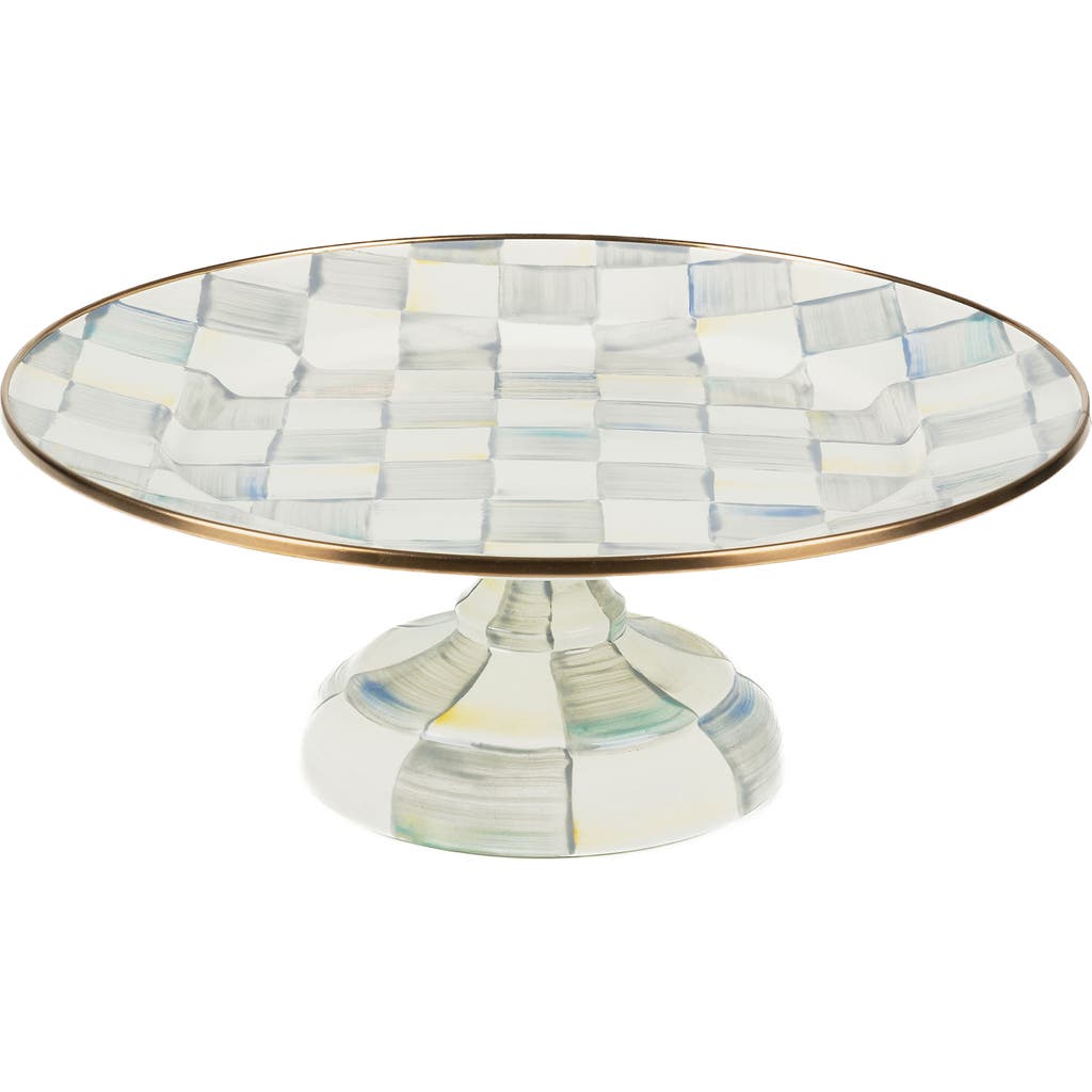 Mackenzie-childs Mackenzie Childs Sterling Check Small Pedestal Platter In Multi