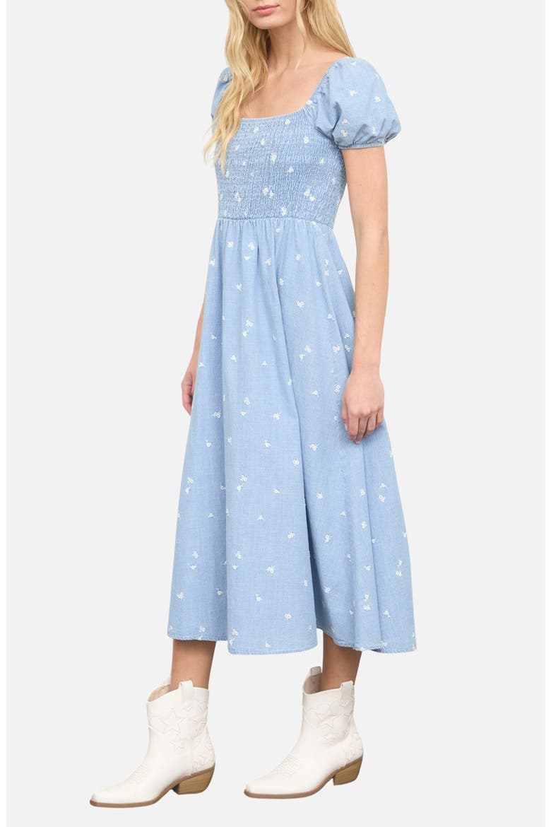 Ditsy Chambray Midi Dress, Alternate, color, CHAMBRAY