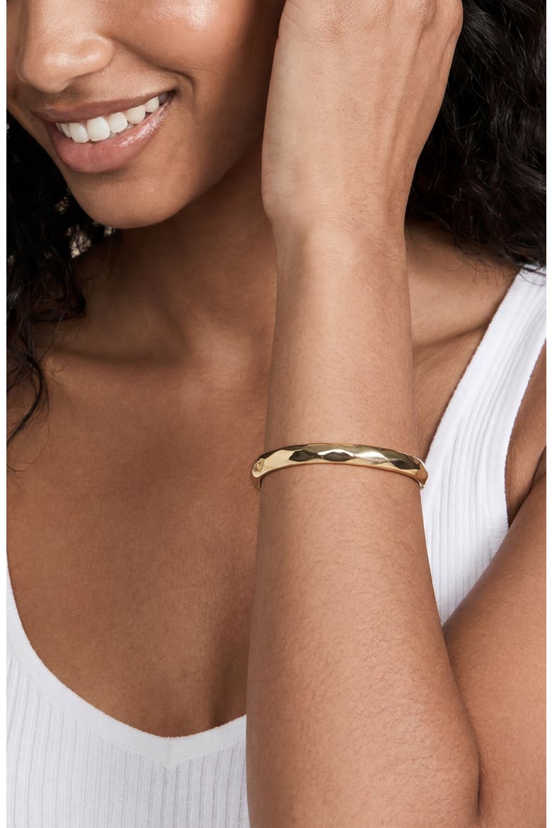 Hammered Cuff Bracelet, Alternate, color, GOLD