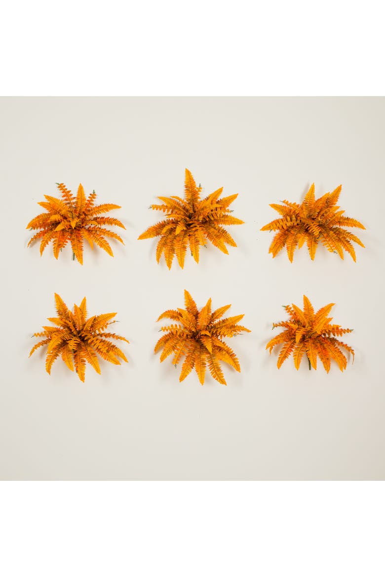 19-in Autumn Artificial Fall Boston Fern - Set of 6, Alternate, color, Orange