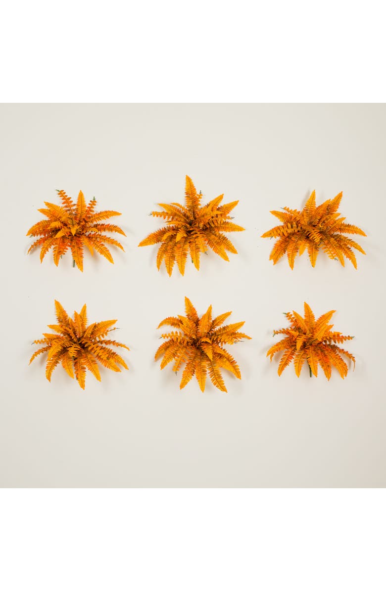 NEARLY NATURAL 19-in Autumn Artificial Fall Boston Fern - Set of 6, Alternate, color, Orange