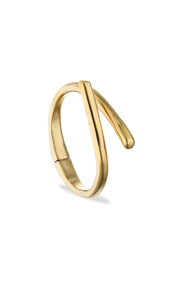 UNODE50 18K Gold-Plated Bracelet In The Shape Of Crossed Tubes, Alternate, color, Gold