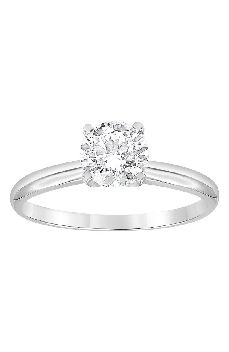 Badgley Mischka Collection 14K White Gold Lab Grown Round Diamond Solitaire Ring, Main, color, 