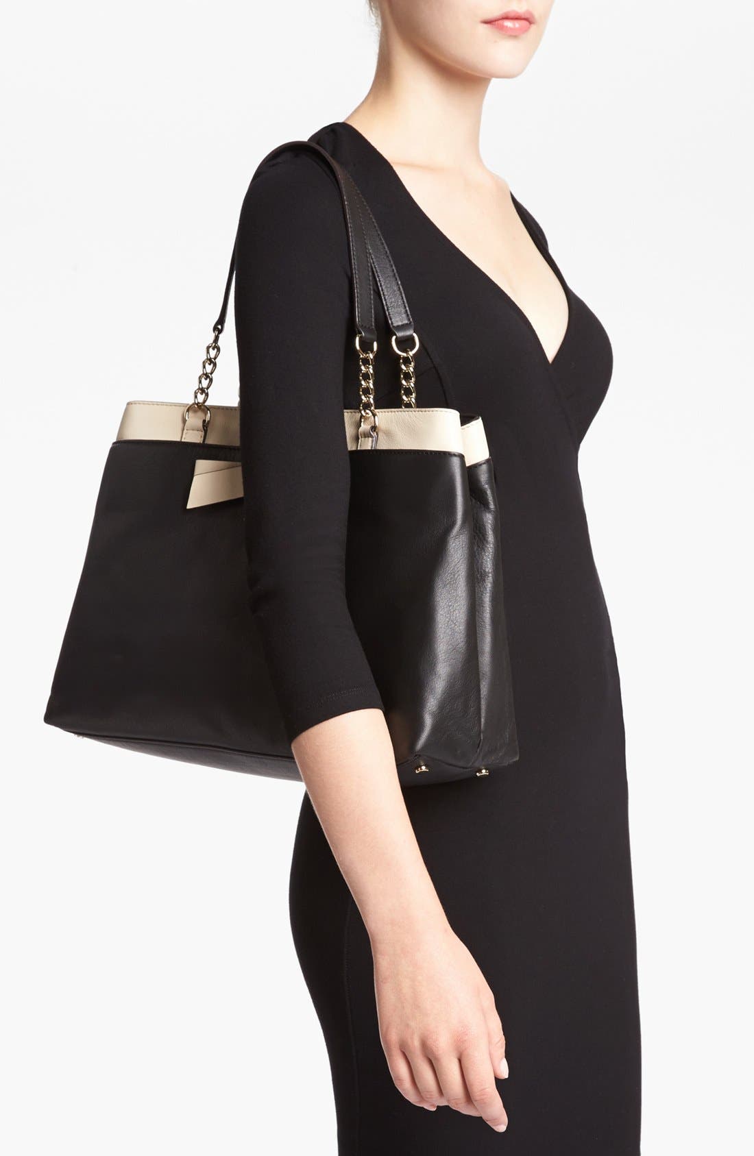 Kate Spade New York 'hancock park - maryanne' leather bow shopper, large, Alternate, color, 