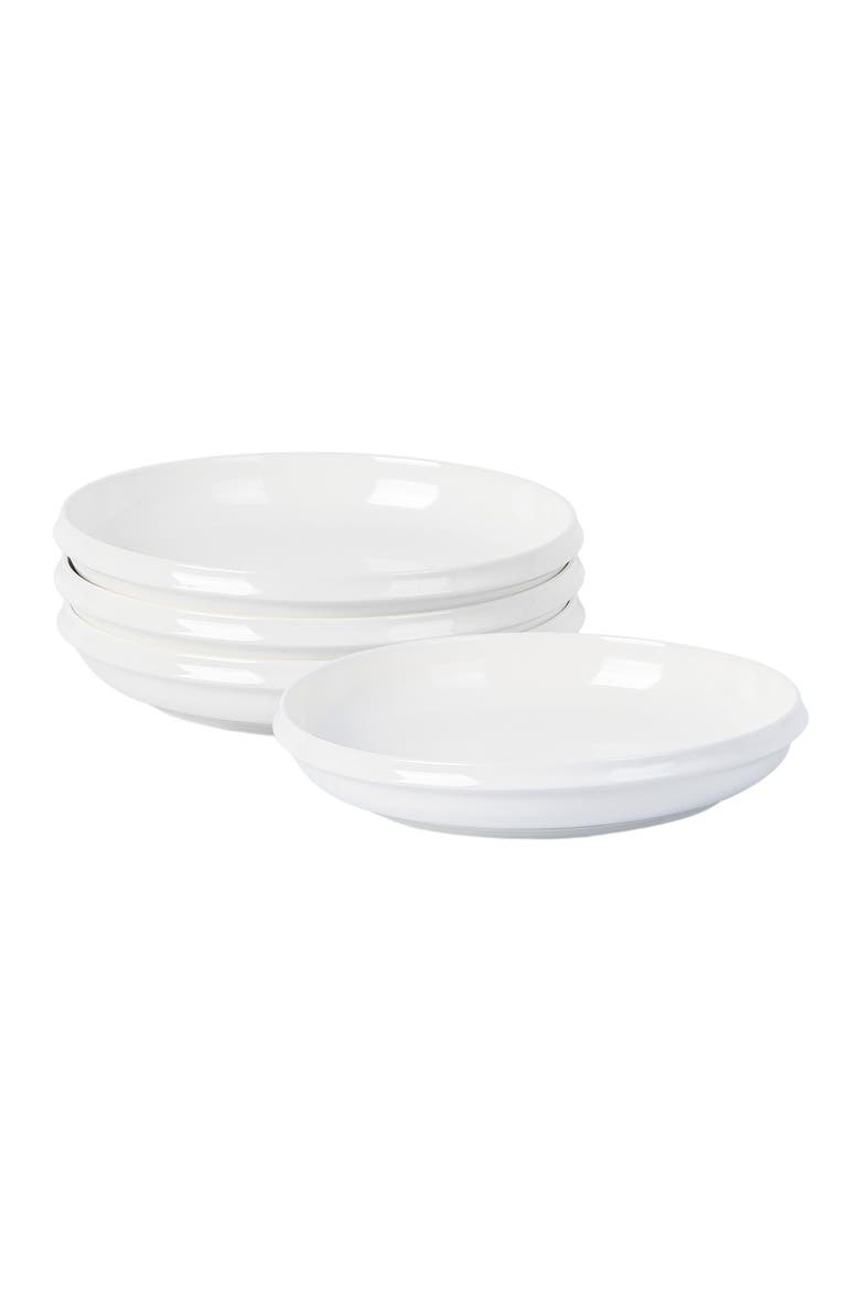 Verso Porcelain 4-Piece Dinner Plate Set, Main, color, White