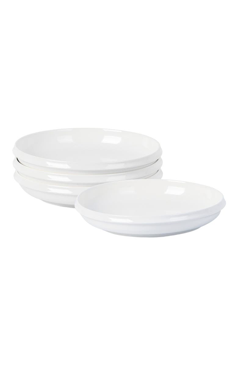 Stone Lain Verso Porcelain 4-Piece Dinner Plate Set, Main, color, White